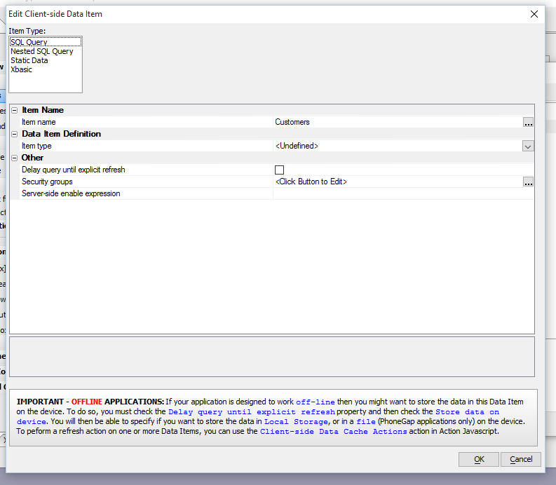 Data Item Editor